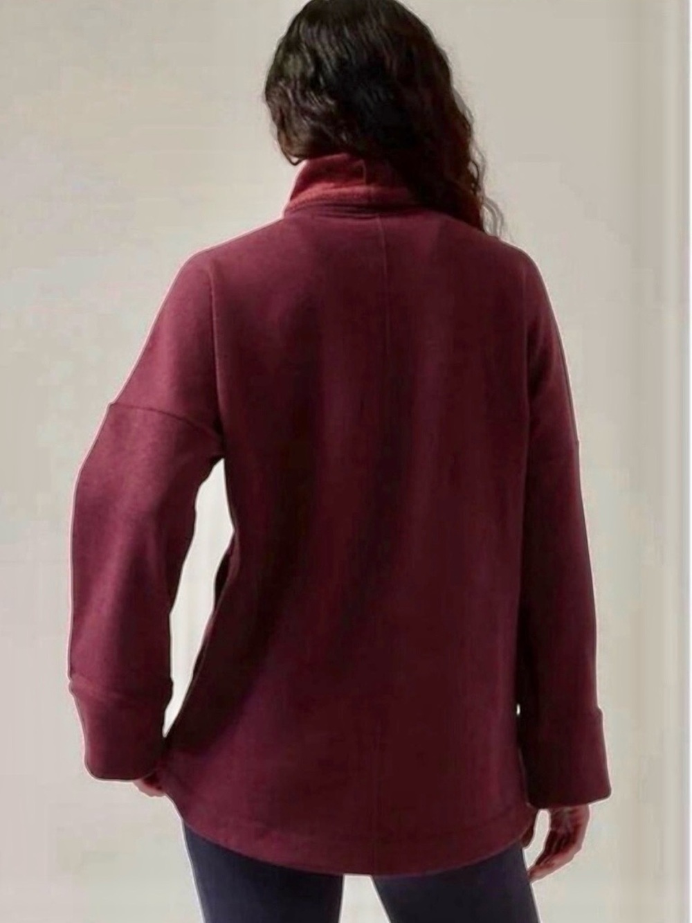 Athleta Cozy Karma Funnel Neck Sweatshirt in Spiced Cabernet - Picture 2 of 14